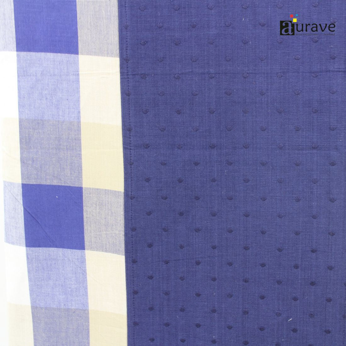 ALPHA Woven Cotton Check 1 Pc Table Cover - Blue