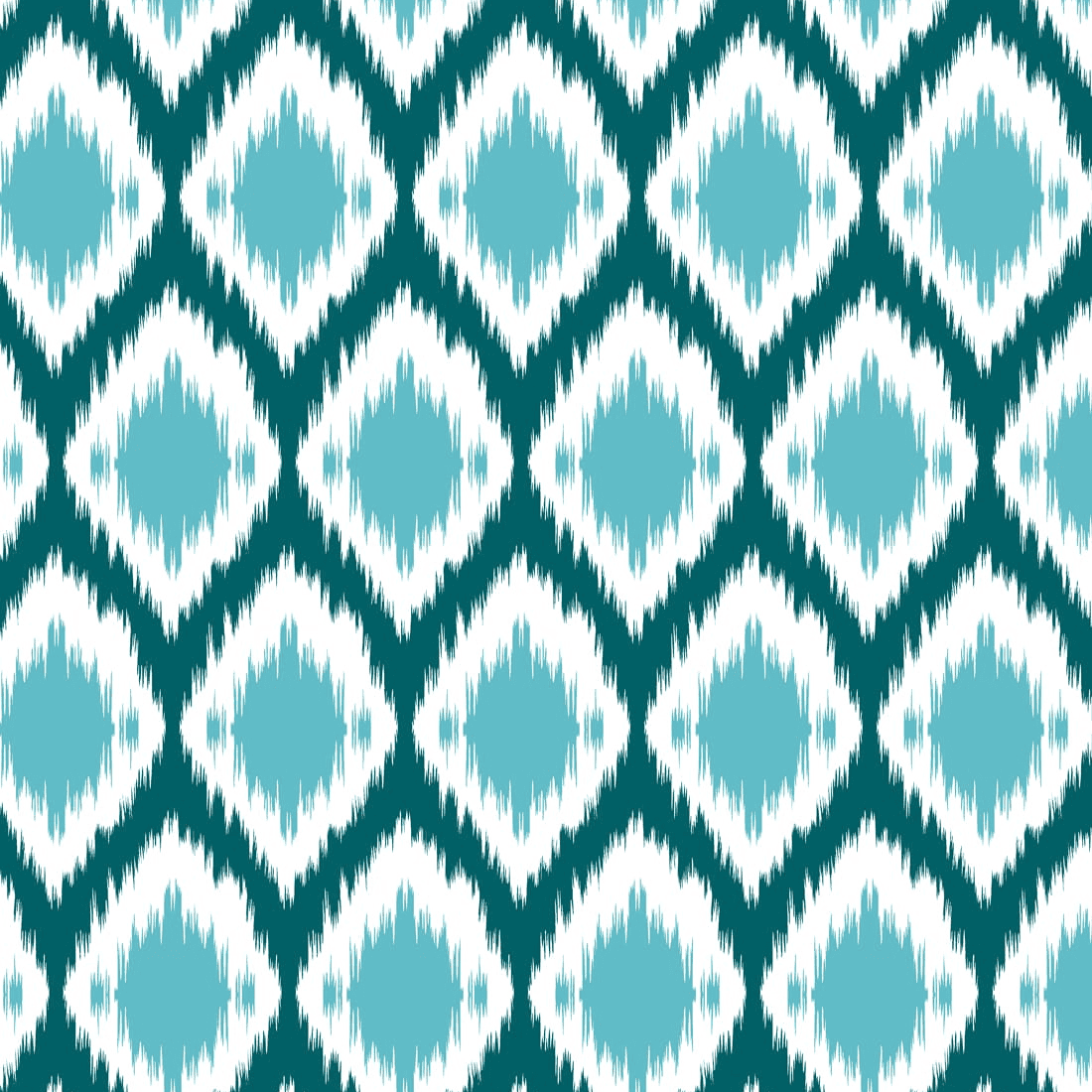 Soft Ikat Print 144 TC Cotton Fitted Bedsheet In Aqua At Best Prices