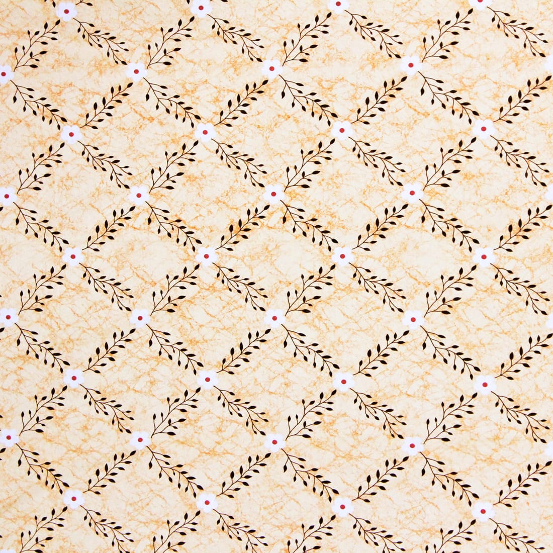 Soft Floral Print 144 TC Cotton Fitted Bedsheet In Yellow At Best Prices