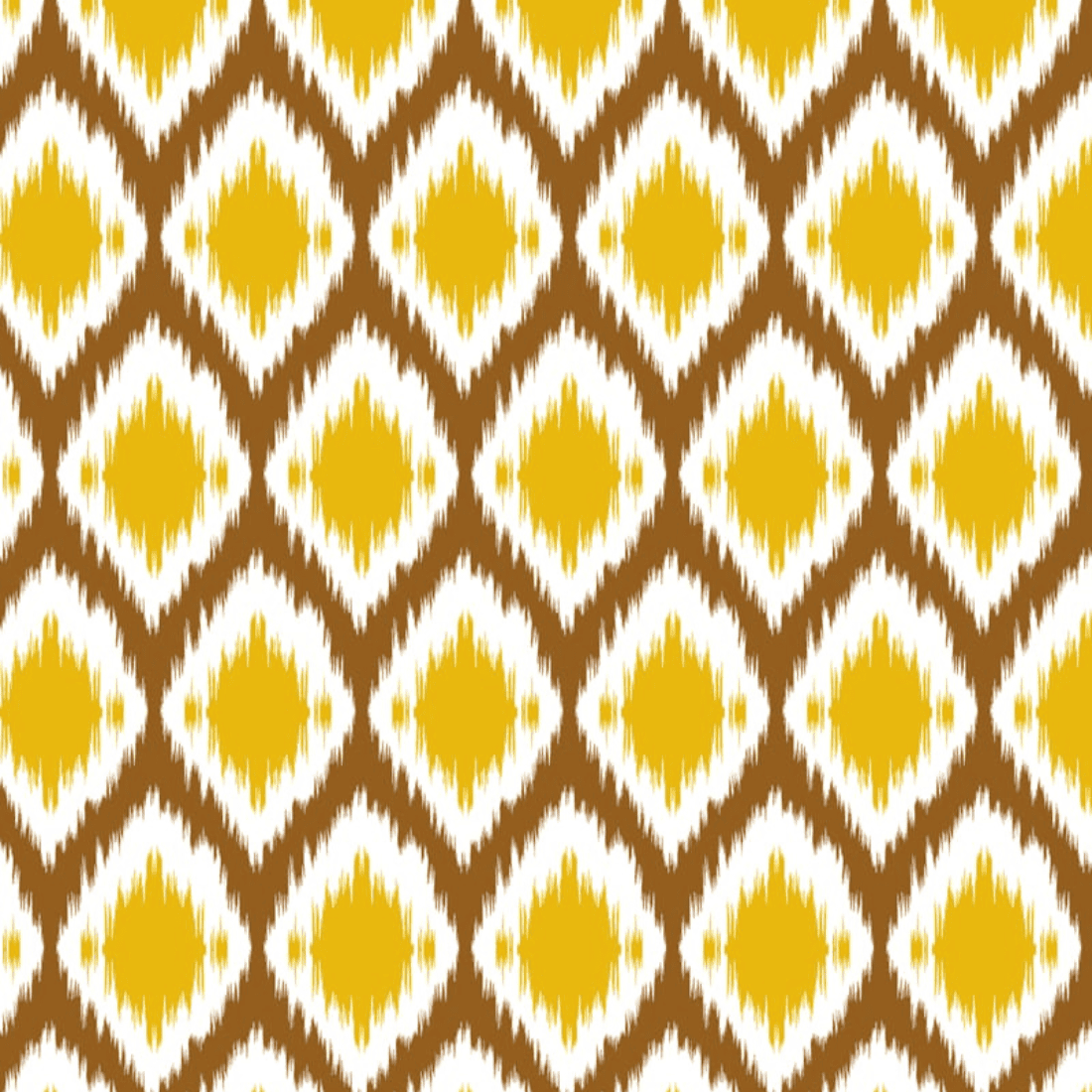 Soft Ikat Print 144 TC Cotton Fitted Bedsheet In Mustard At Best Prices