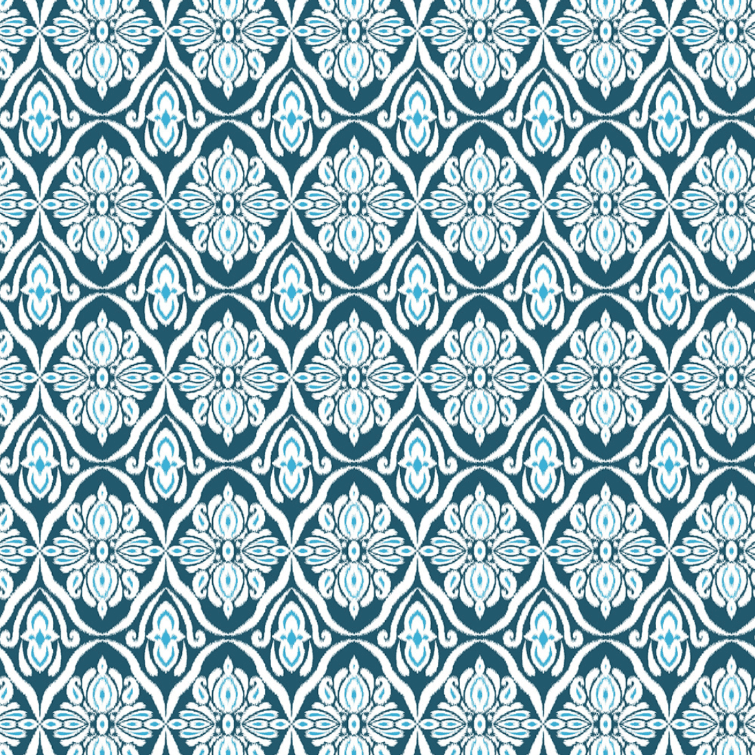 Soft Cotton Ikat Print 144 TC Fitted Bedsheet In Navy Blue At Best Prices