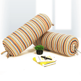 Multicolor Stripes Woven Cotton 2 Pcs Bolster Cover set