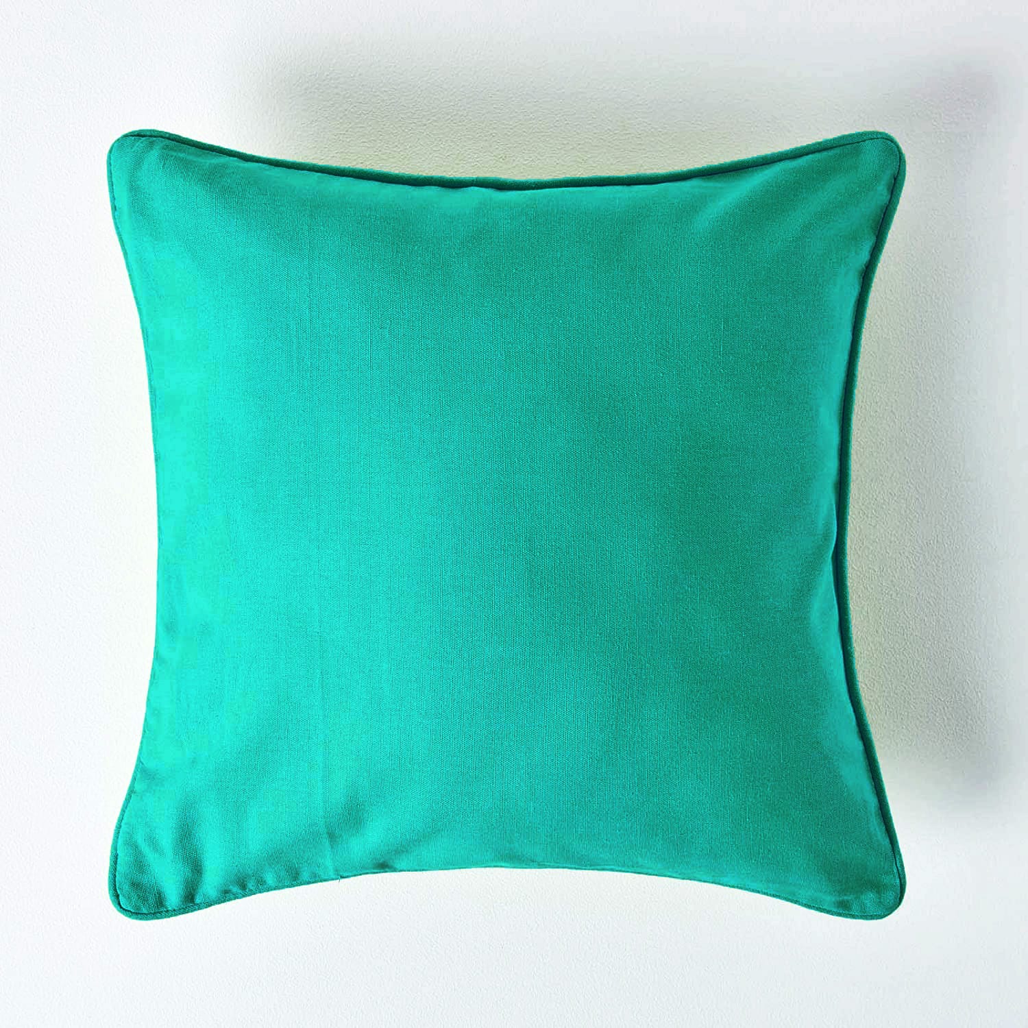 Plain Cotton Decorative Cushion Cover in Aqua Green online at best prices