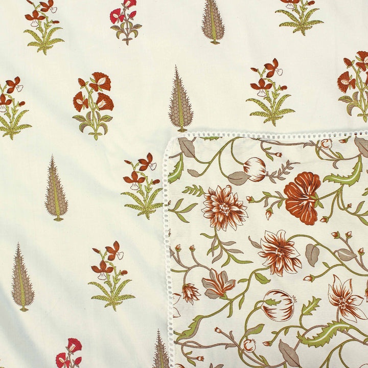 IRIS Designer Border Cotton Reversible Dohar, Rust