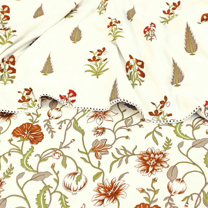 IRIS Designer Border Cotton Reversible Dohar, Rust