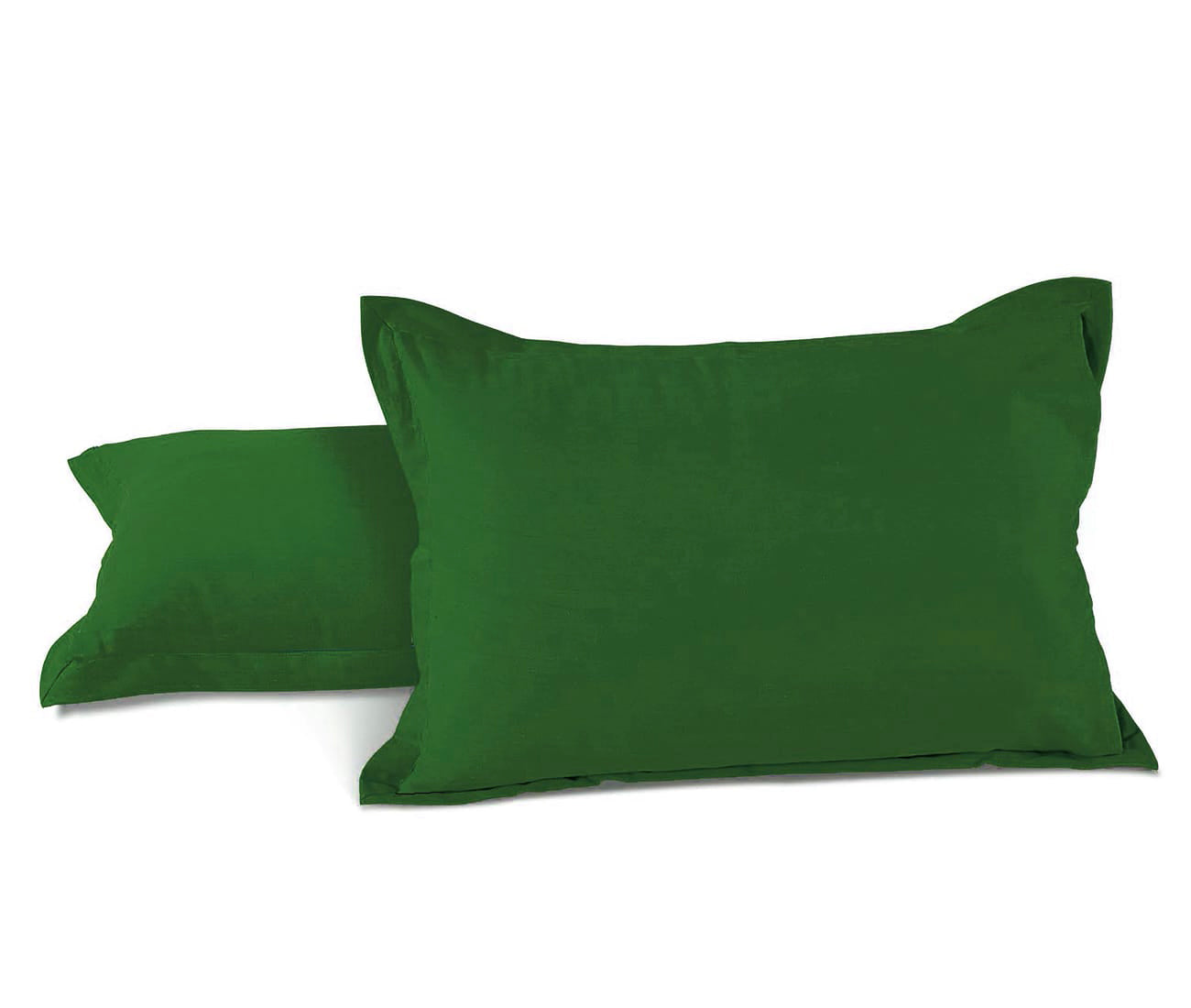Plain Cotton 210 TC 2 Pcs Pillow Cover set - Bottle Green