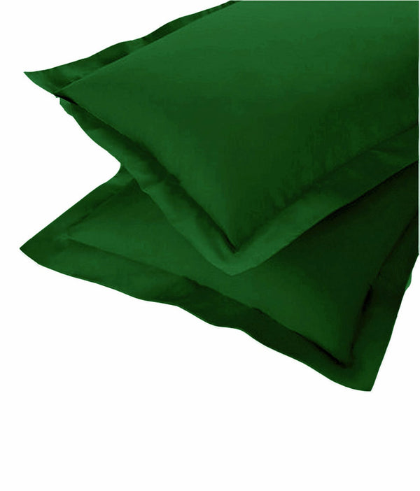 Plain Cotton 210 TC 2 Pcs Pillow Cover set - Bottle Green