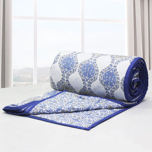 Soft Riva Floral Print Blue Cotton Dohar Online At Best Prices