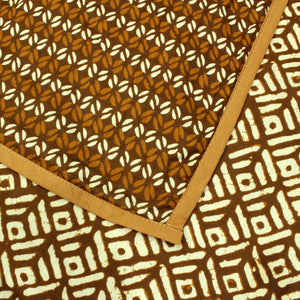 Elba Geometrical Pattern Cotton Reversible Dohar, Brown