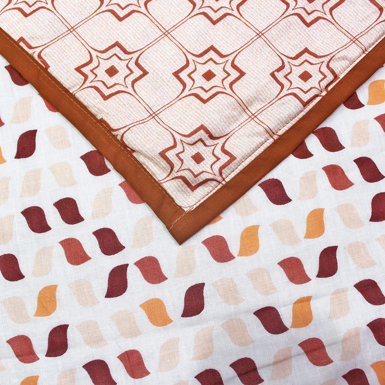 Soft Riva Geometrical Print Brown Cotton Dohar Online At Best Prices