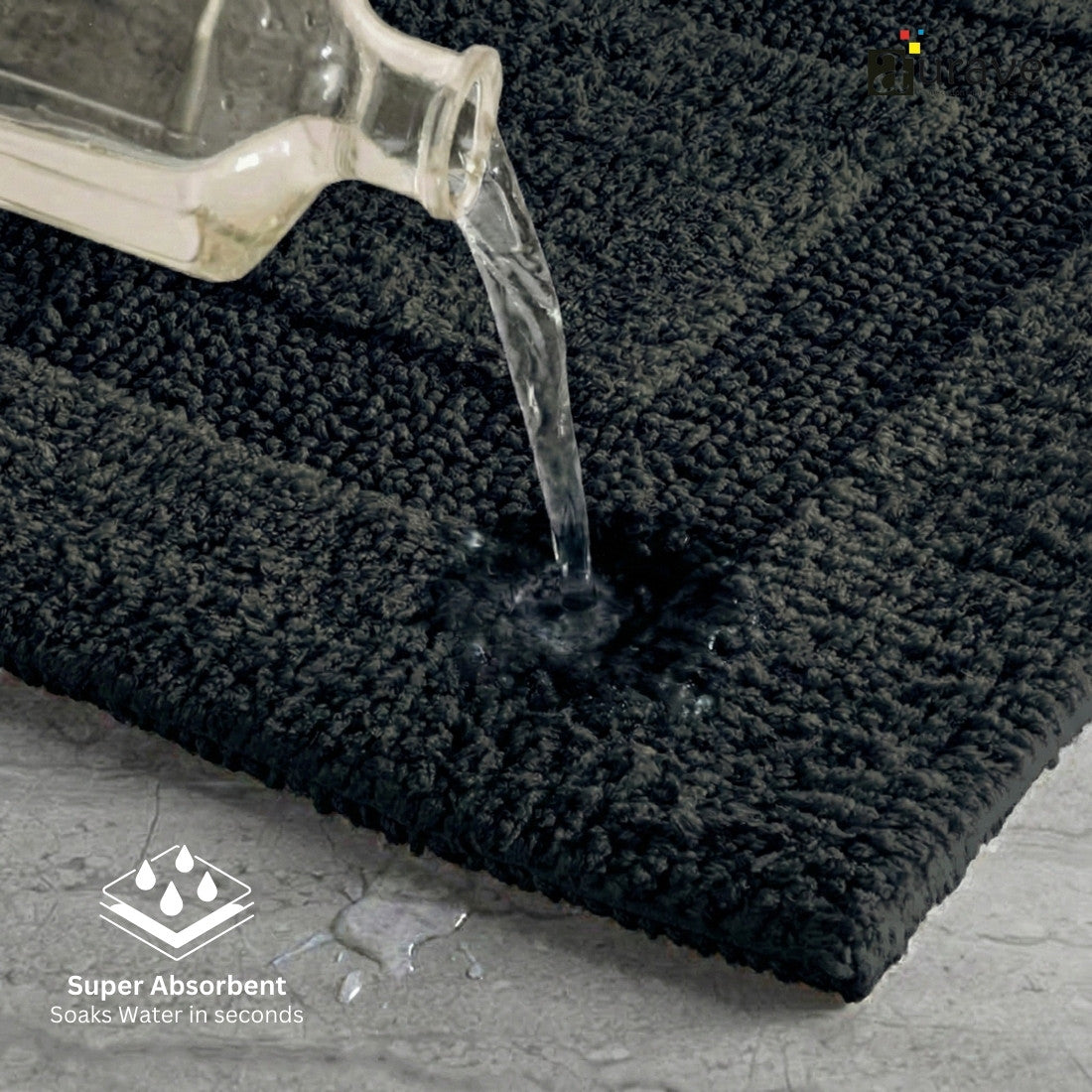 black bath mat