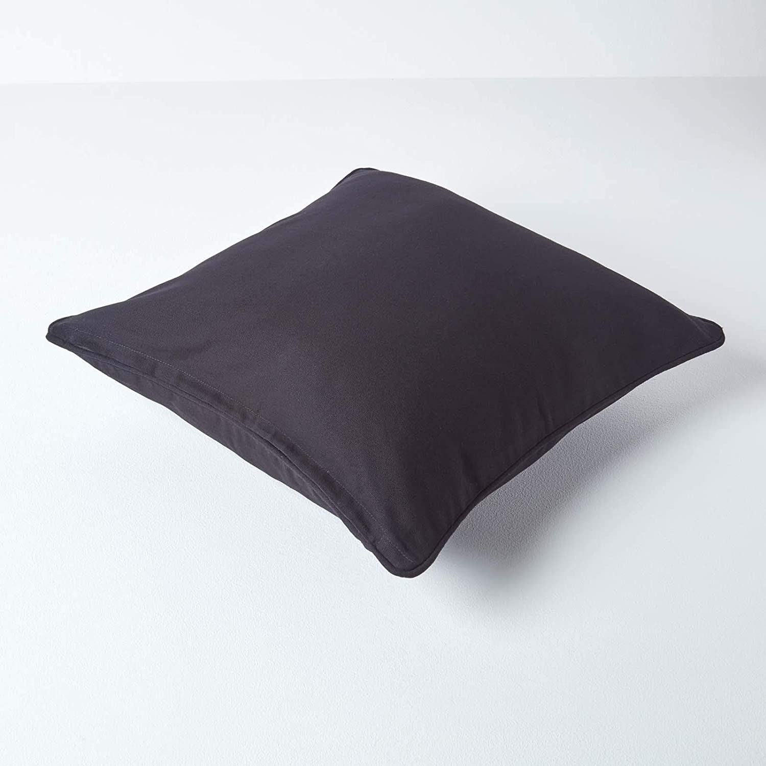 Plain Cotton Decorative Cushion Cover - Black