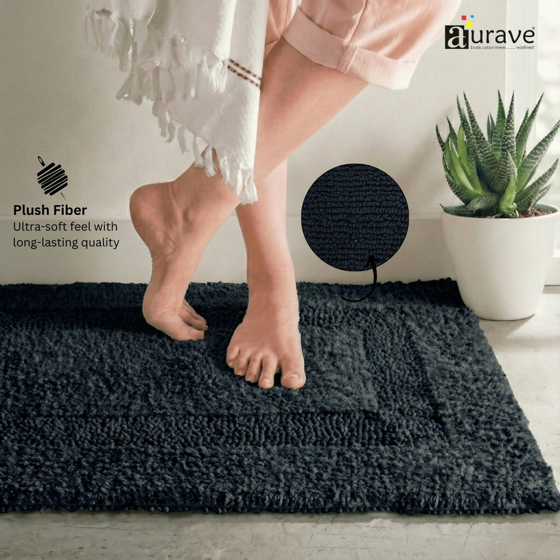black bath mat