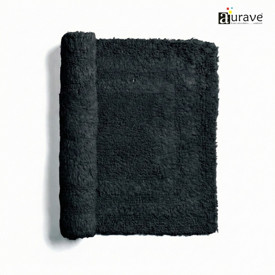 black bath mat