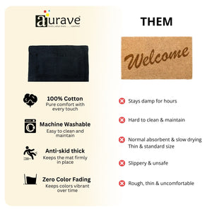 Comparison chart black bath mat 