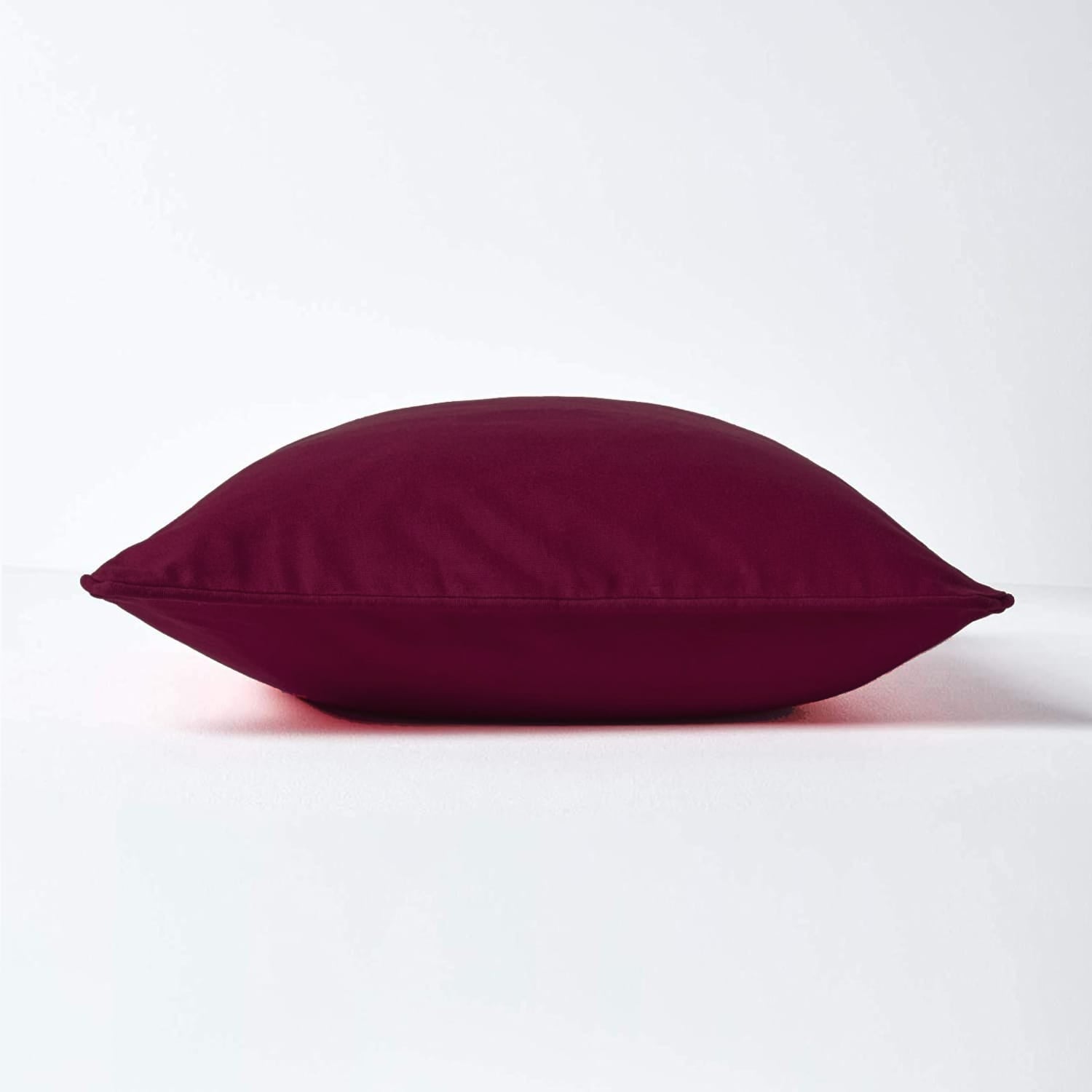 Plain Cotton Decorative Cushion Cover in Burgundy online at best prices