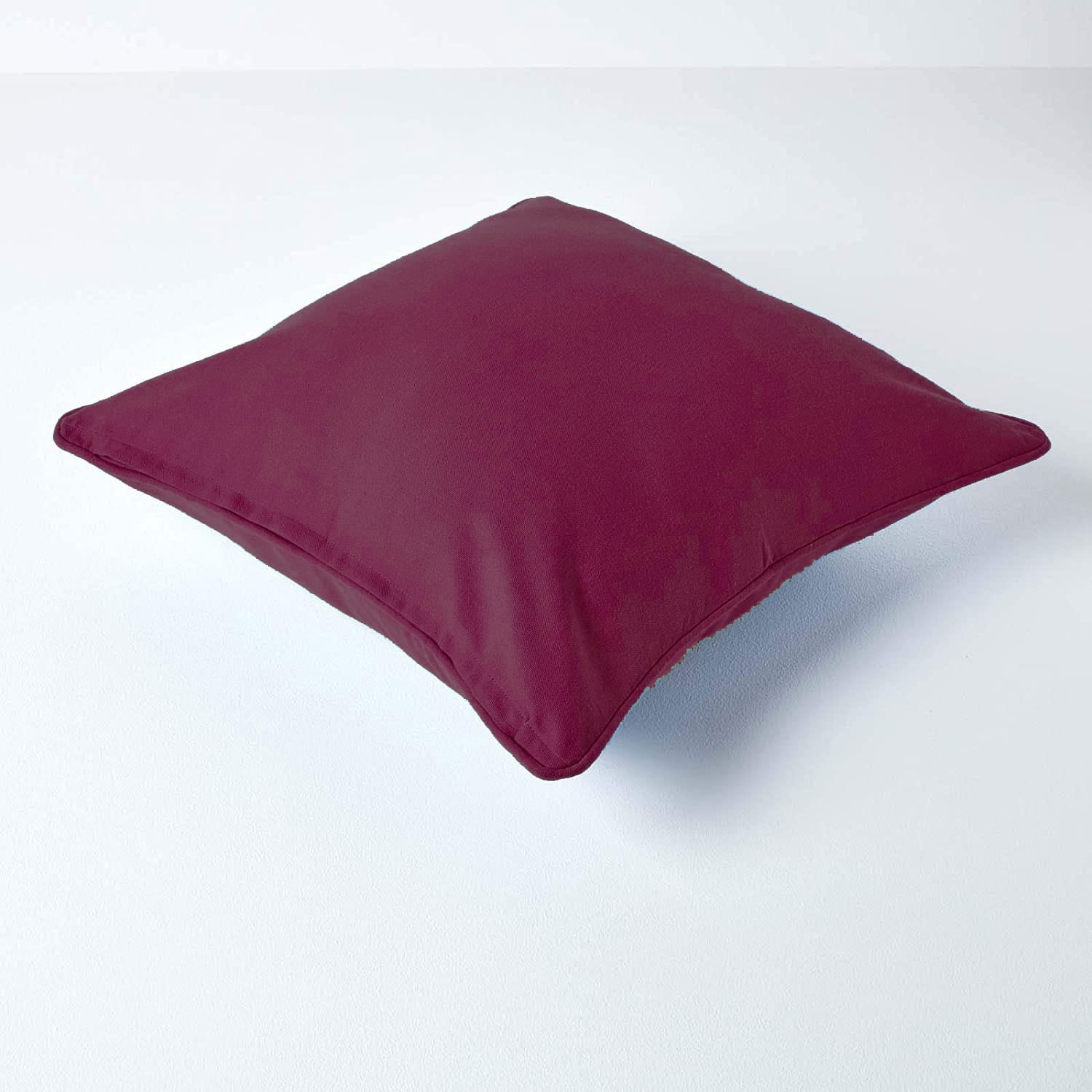 Plain Cotton Decorative Cushion Cover in Burgundy online at best prices