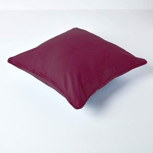 Plain Cotton Decorative Cushion Cover in Burgundy online at best prices