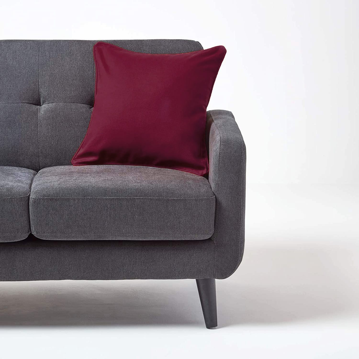 Plain Cotton Decorative Cushion Cover in Burgundy online at best prices