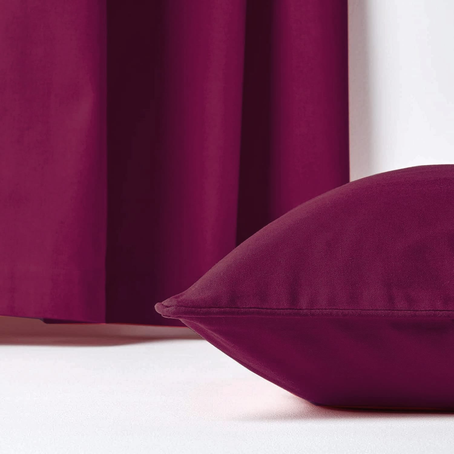 Plain Cotton Decorative Cushion Cover - Burgundy