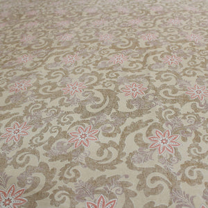 Printed Floral Cotton 144 TC Fitted Bedsheet with Pillow Covers - Brown