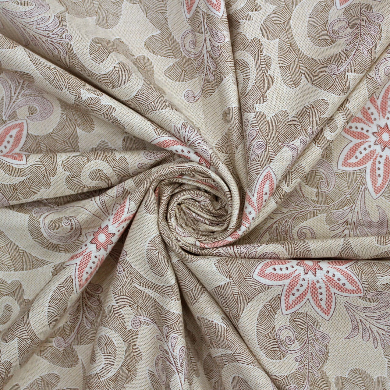 Printed Floral Cotton 144 TC Fitted Bedsheet 