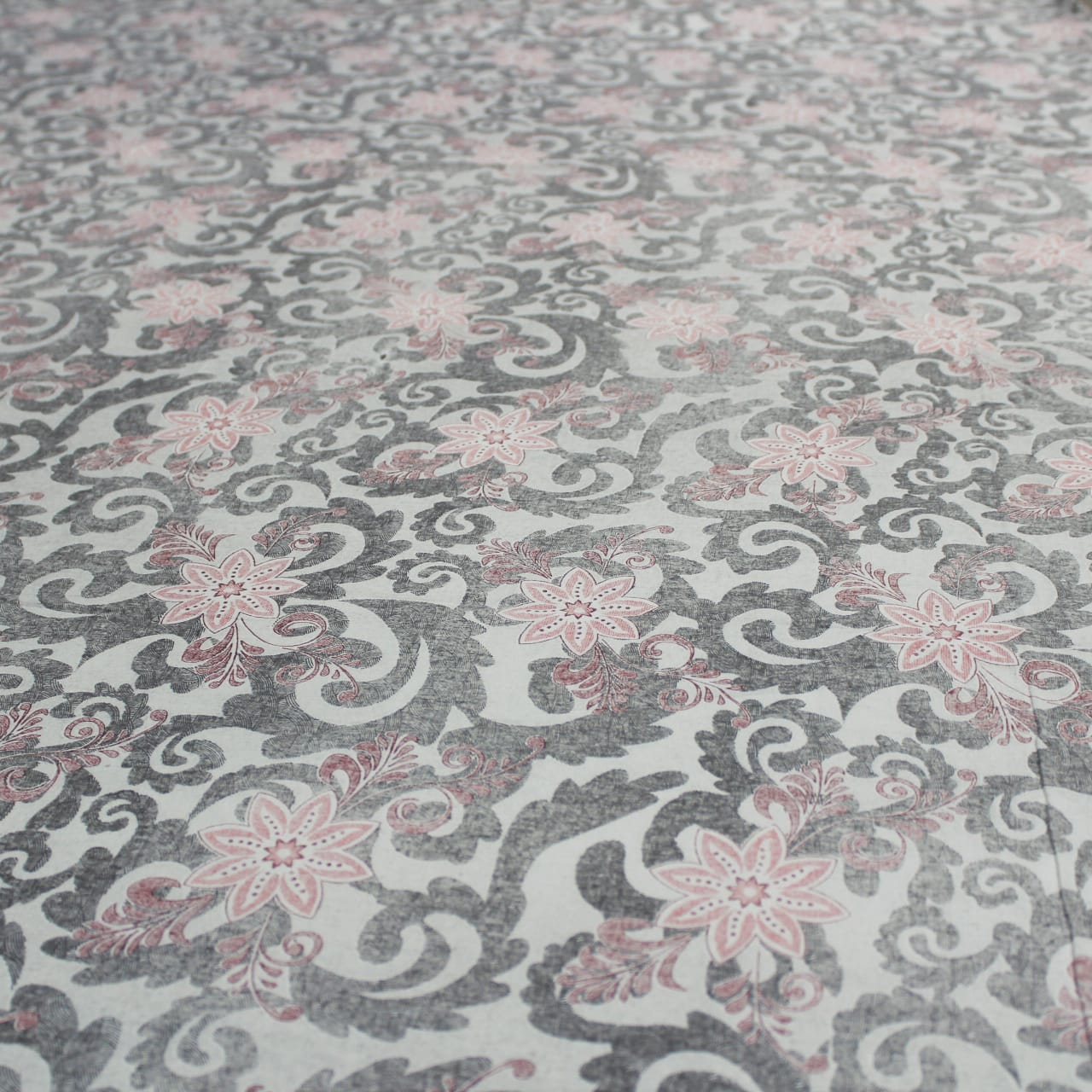 Full View Printed Floral Cotton 144 TC Fitted Bedsheet Design 