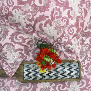 Printed Floral Cotton 144 TC Fitted Bedsheet with Pillow Covers - Magenta