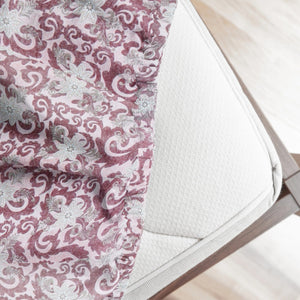 Printed Floral Cotton 144 TC Fitted Bedsheet with Pillow Covers - Magenta