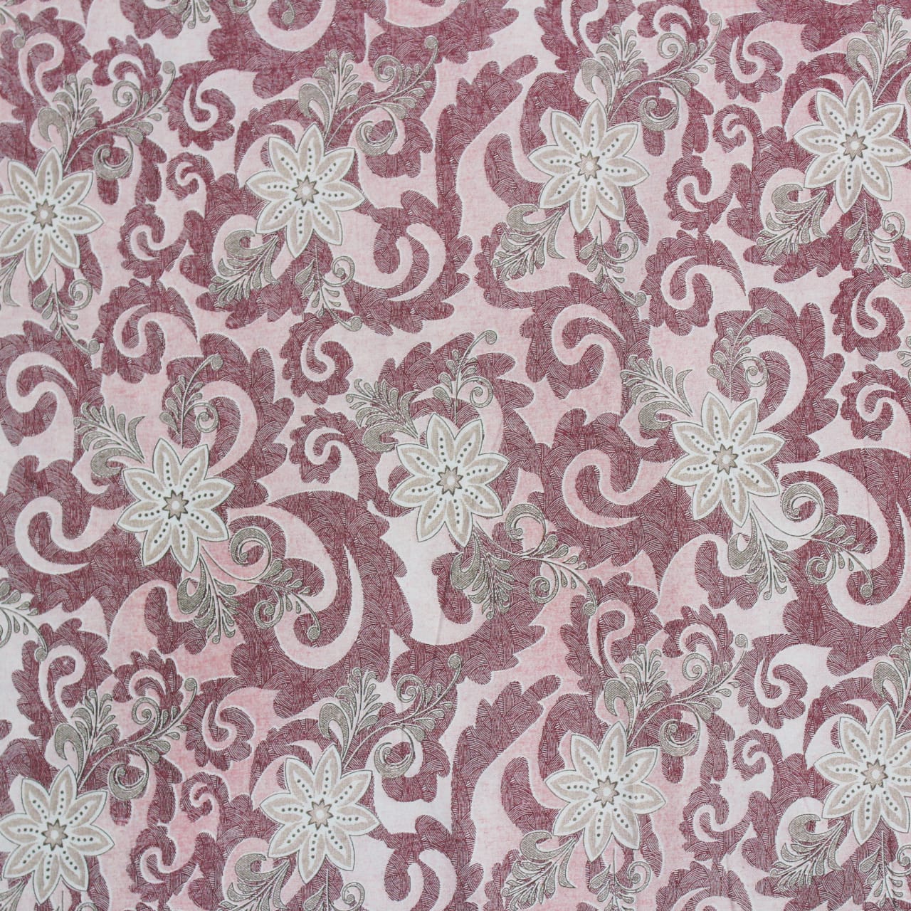 Full View Printed Floral Cotton 144 TC Fitted Bedsheet Design 