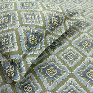 Close up Printed Abstract Cotton 144 TC Bedsheet with Pillow Covers - Green