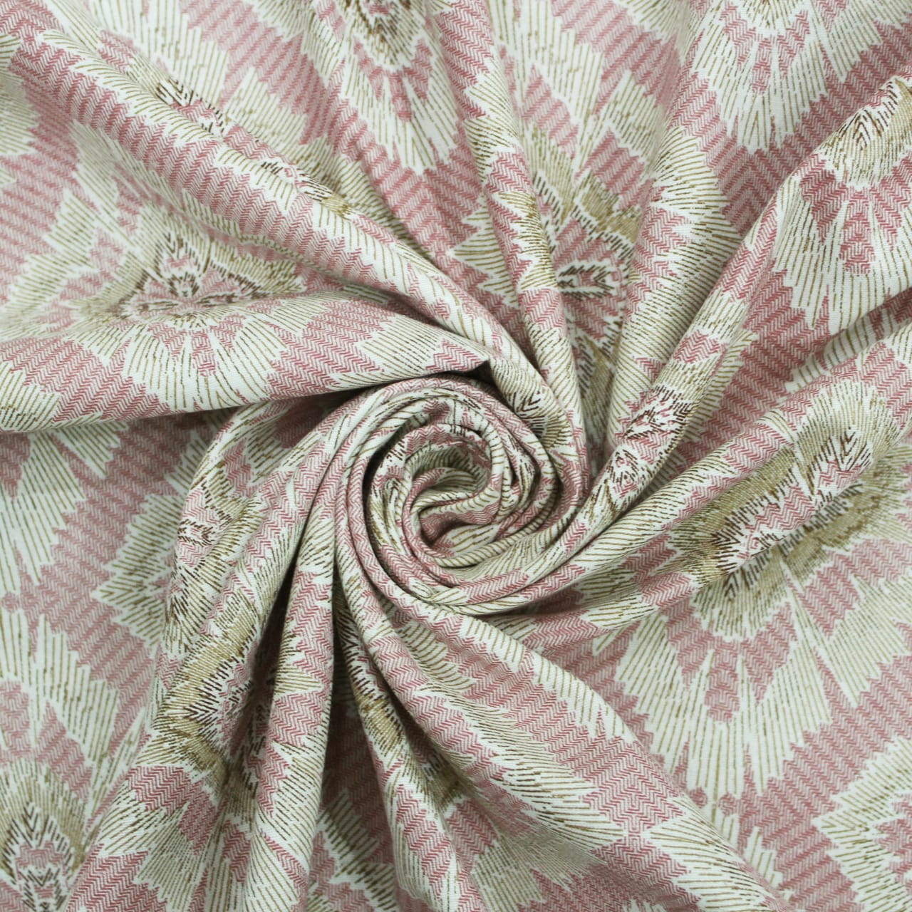 Printed Abstract Cotton 144 TC Fitted Bedsheet 