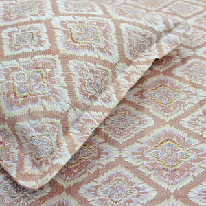 Close up Printed Abstract Cotton 144 TC Bedsheet with Pillow Covers - Peach