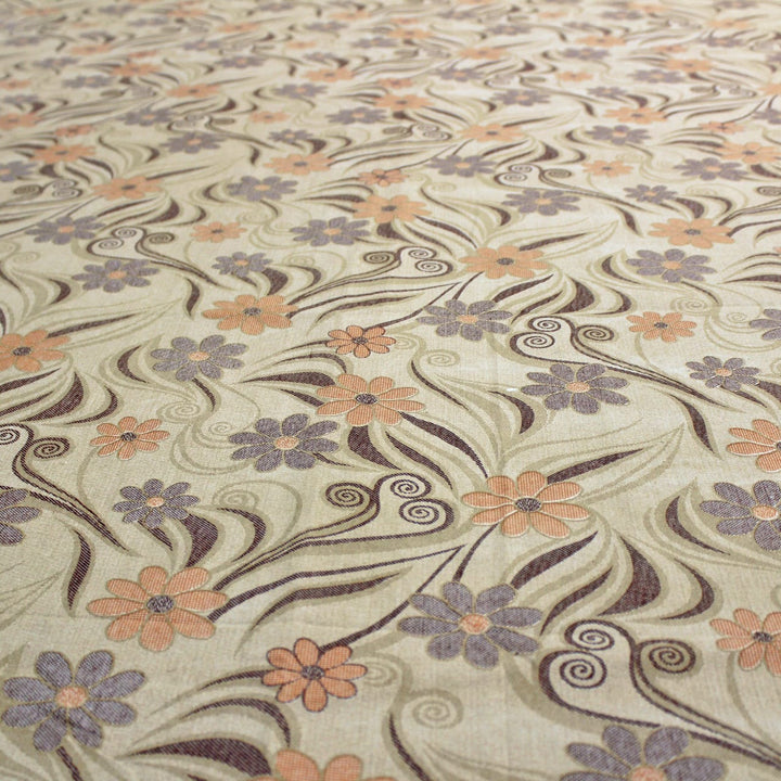 Full View Printed Floral Cotton 144 TC Fitted Bedsheet Design 