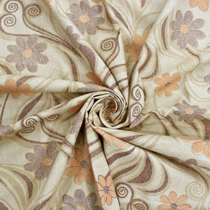 Printed Floral Cotton 144 TC Bedsheet with Pillow Covers - Brown  
