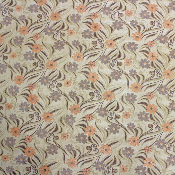 Full View Printed Floral Cotton 144 TC Fitted Bedsheet Design 