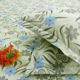 Printed Floral Cotton 144 TC Bedsheet with Pillow Covers - Green