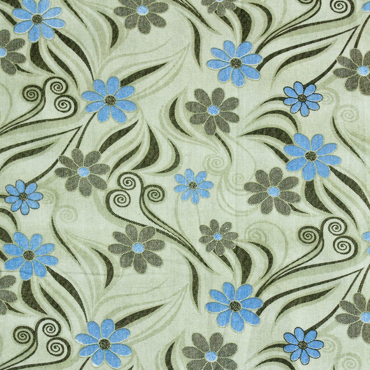 Full View Printed Floral Cotton 144 TC Fitted Bedsheet Design 
