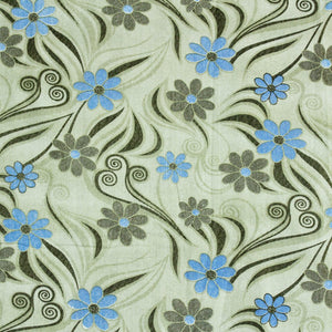 Full View Printed Floral Cotton 144 TC Fitted Bedsheet Design 
