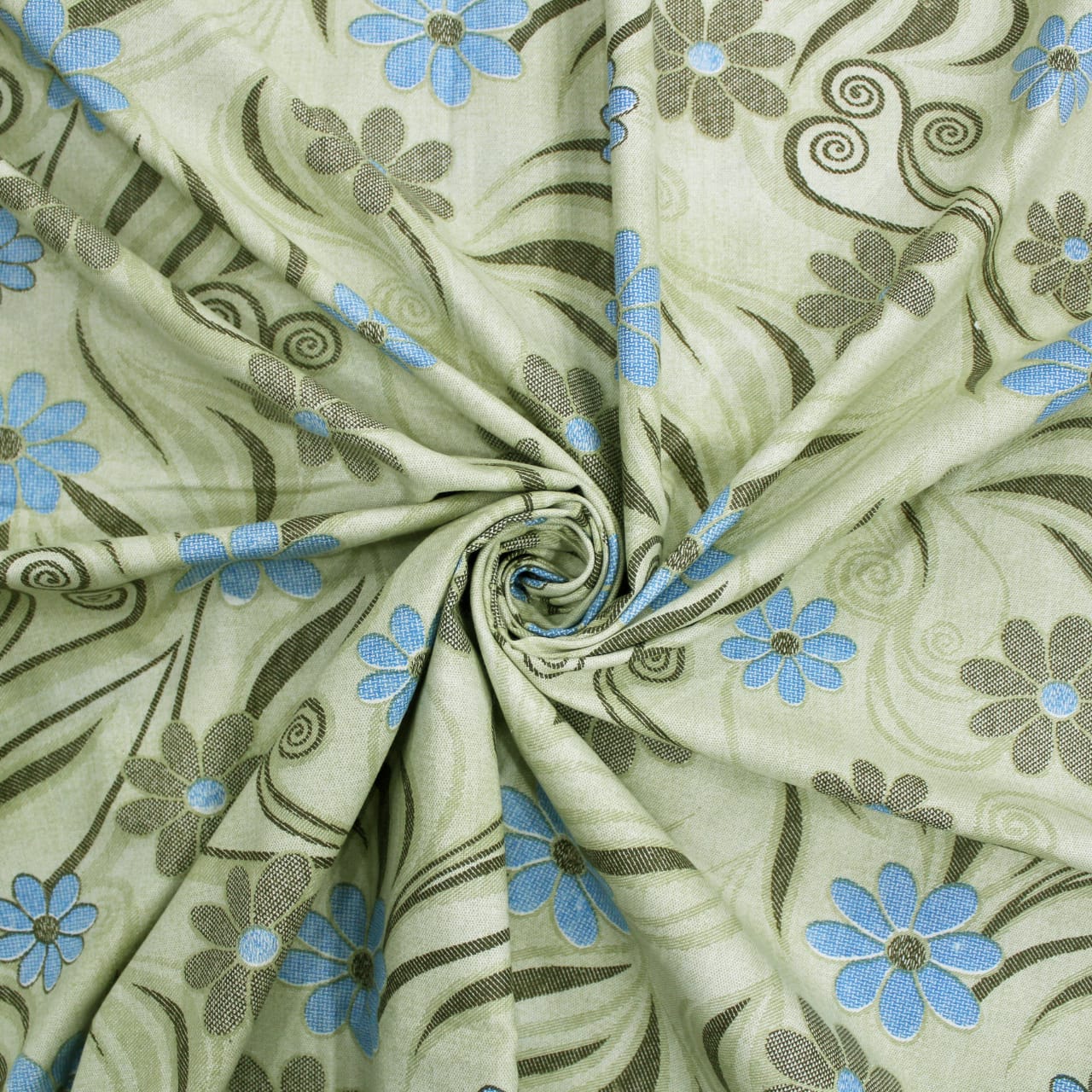 Printed Floral Cotton 144 TC Fitted Bedsheet 