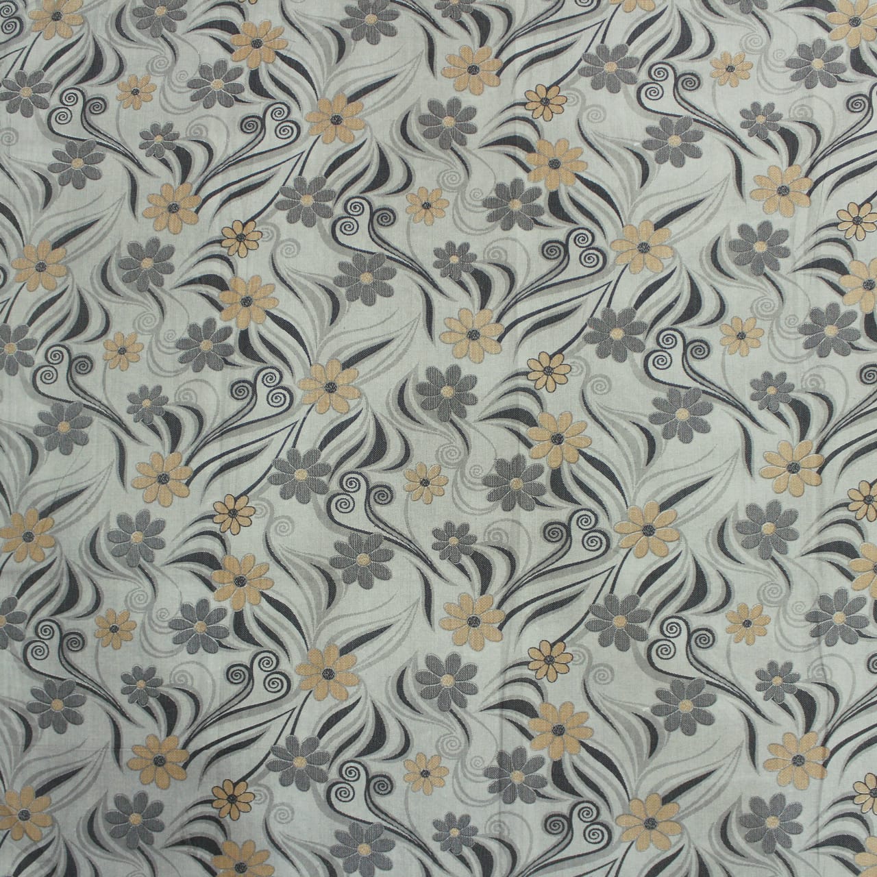 Full View Printed Floral Cotton 144 TC Fitted Bedsheet Design 