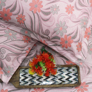 Close up Printed Floral Cotton 144 TC Bedsheet with Pillow Covers - Magenta
