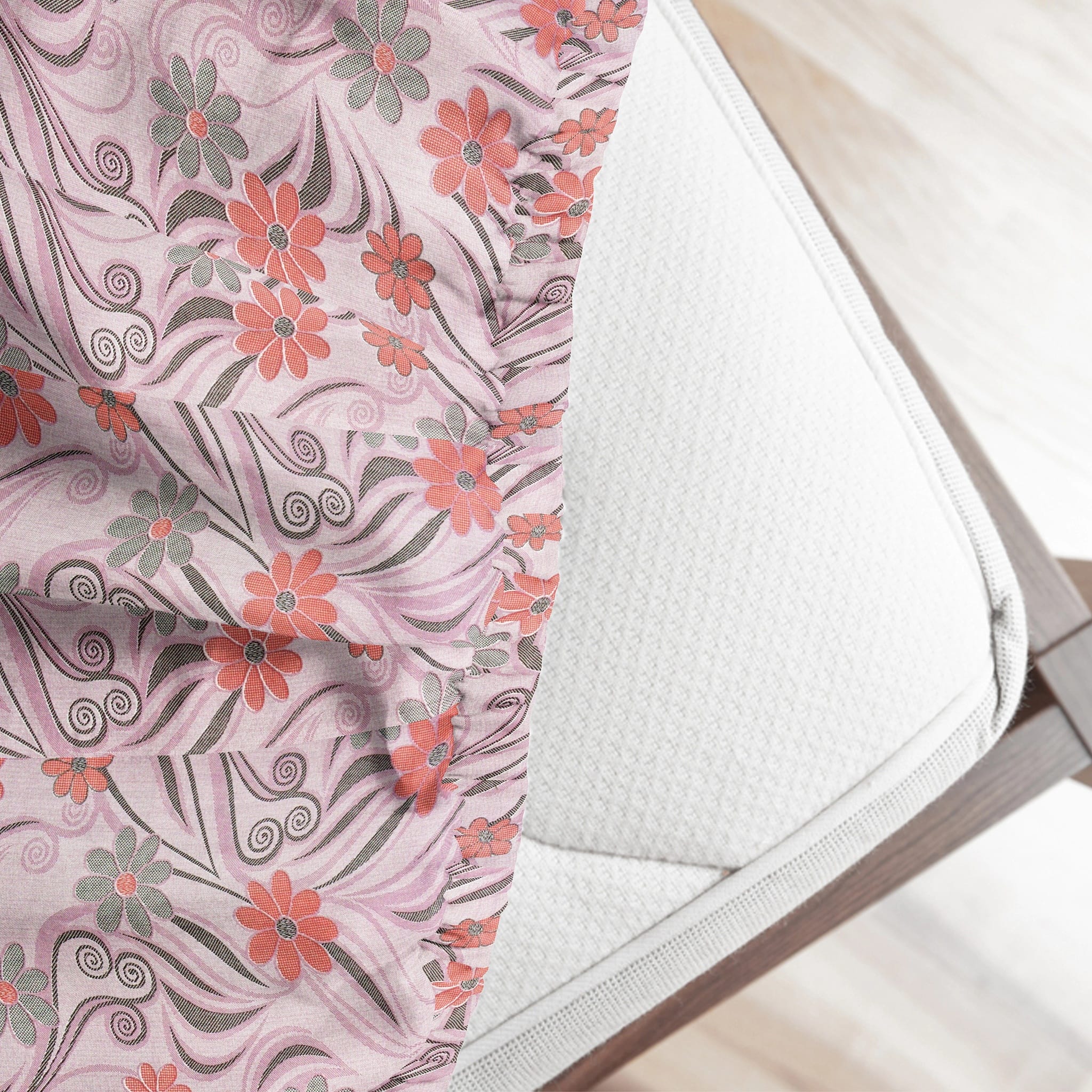 Printed Floral Cotton 144 TC Fitted Bedsheet 