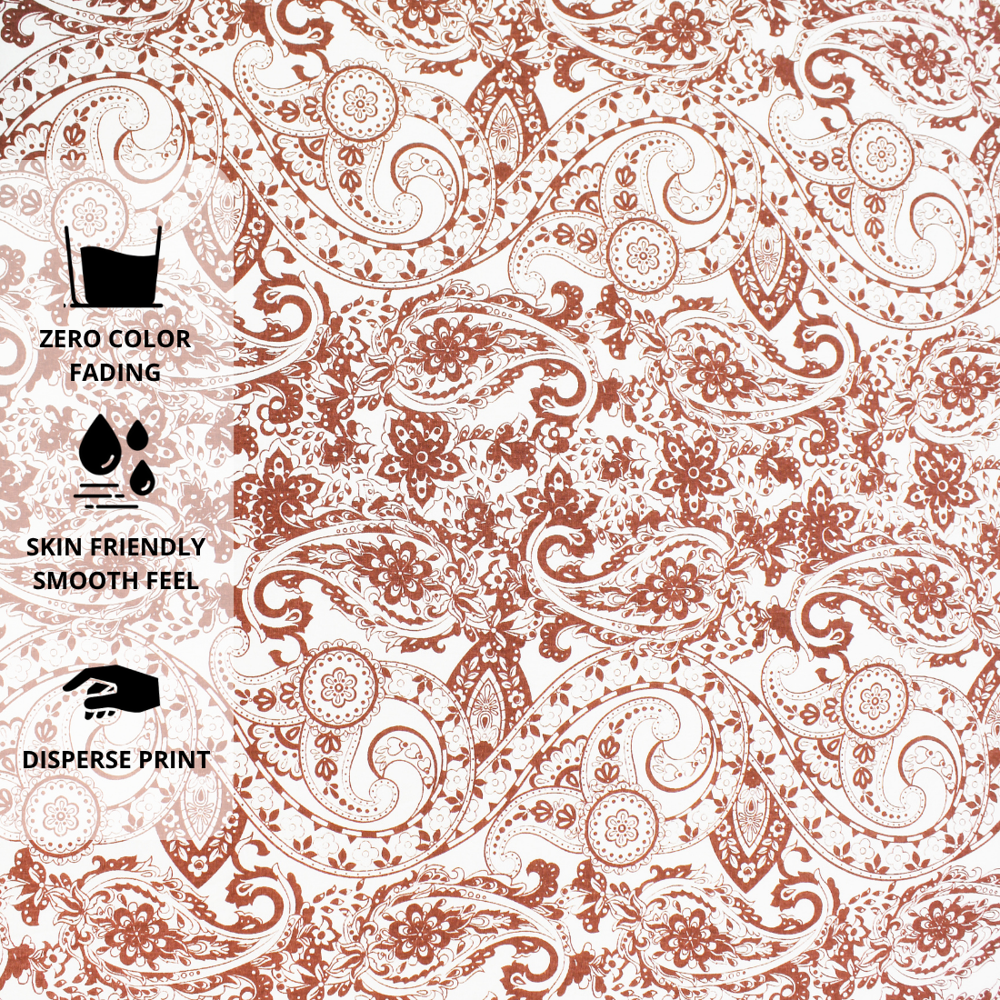 Printed Paisley Cotton 144 TC Fitted Bedsheet Design 