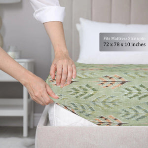 Printed Abstract Cotton 144 TC Fitted Bedsheet