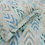 Close-up view Printed Abstract Cotton 144 TC Fitted Bedsheet with Pillow Covers - Grey