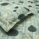 Printed Floral Cotton 144 TC Fitted Bedsheet with Pillow Covers - Grey