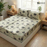 Printed Floral Cotton 144 TC Flat Bedsheet with Pillow Covers - Purple