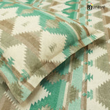 Printed Floral Cotton 144 TC Fitted Bedsheet with Pillow Covers - Green
