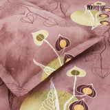 Printed Floral Cotton 144 TC Fitted Bedsheet with Pillow Covers - Magenta